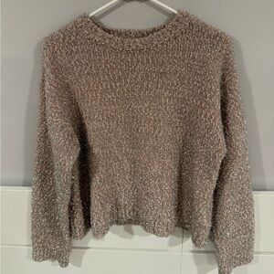 Forever 21 Shimmering Pink Crew Neck Sweater